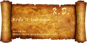 Král Darinka névjegykártya